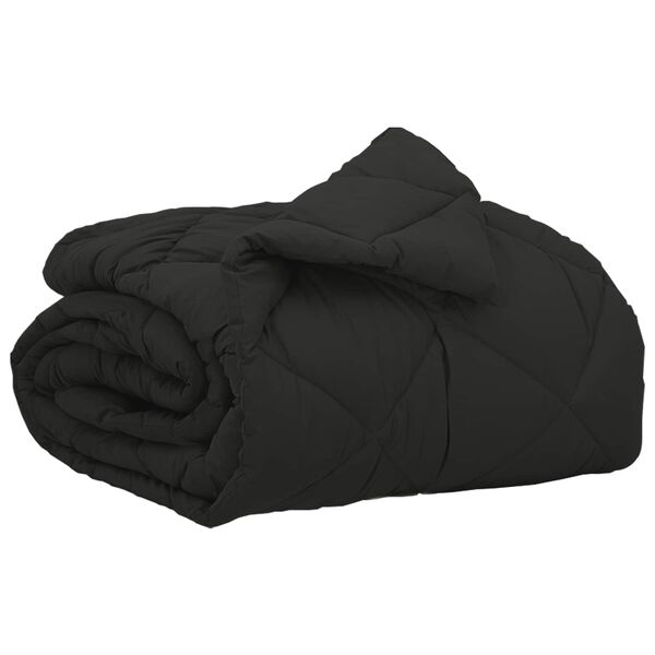 vidaXL Duvet complet toute l'ann&eacute;e Noir 200 x 140 cm Microfibre