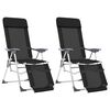 vidaXL Chaises de camping pliantes et repose-pied lot de 2 textil&egrave;ne