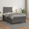 vidaXL Sommier &agrave; lattes de lit avec matelas Gris 120x200 cm Similicuir