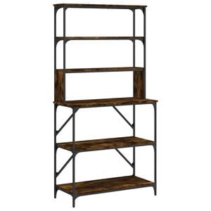 vidaXL Support de boulanger &agrave; 6 niveaux ch&ecirc;ne fum&eacute; 90x40x180 cm