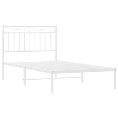 vidaXL Cadre de lit métal sans matelas et tête de lit blanc 100x190 cm