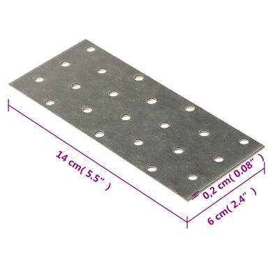 vidaXL Plaques perforées 40 pcs 2 mm 140x60 mm acier galvanisé