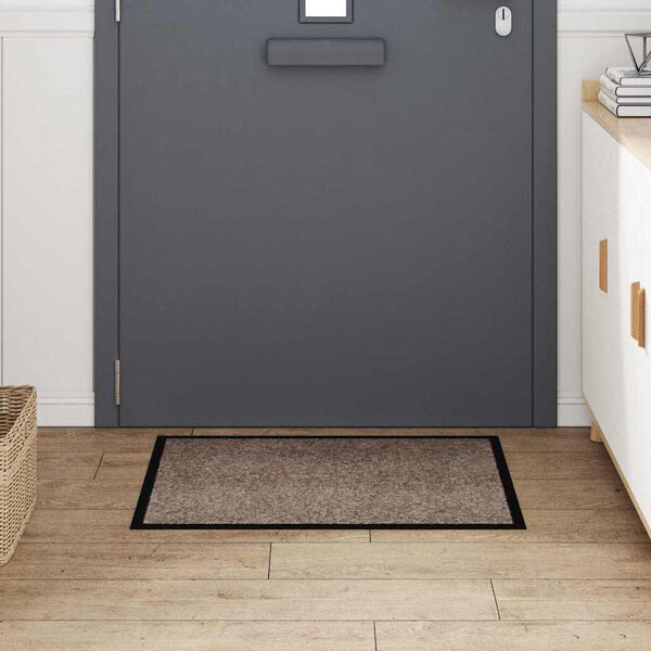 vidaXL Tapis de porte Beige 60 x 40 x 1.2 cm Tissu en teddy