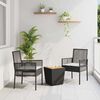 vidaXL Ensemble bistro de jardin 3 pcs Noir polyrotin