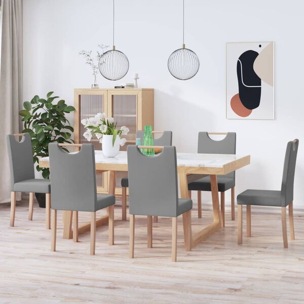 vidaXL Chaises &agrave; manger lot de 6 gris clair tissu