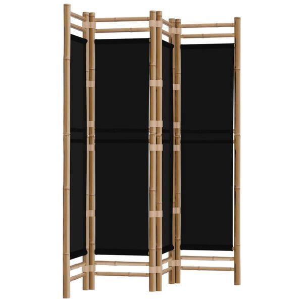 vidaXL Cloison de s&eacute;paration pliante 4 panneaux 160 cm Bambou et toile