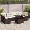 vidaXL Ensemble de canap&eacute; de jardin 8 pcs Marron et Cr&egrave;me polyrotin