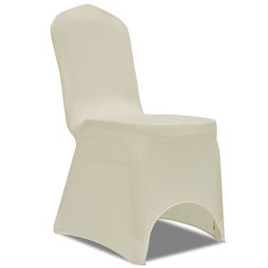 50 housses de chaise extensibles cr&egrave;me