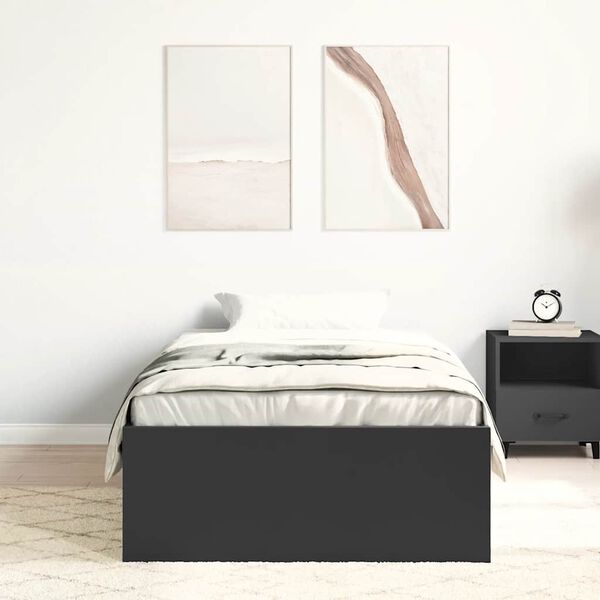 vidaXL Cadre de lit sans matelas noir 100x200 cm