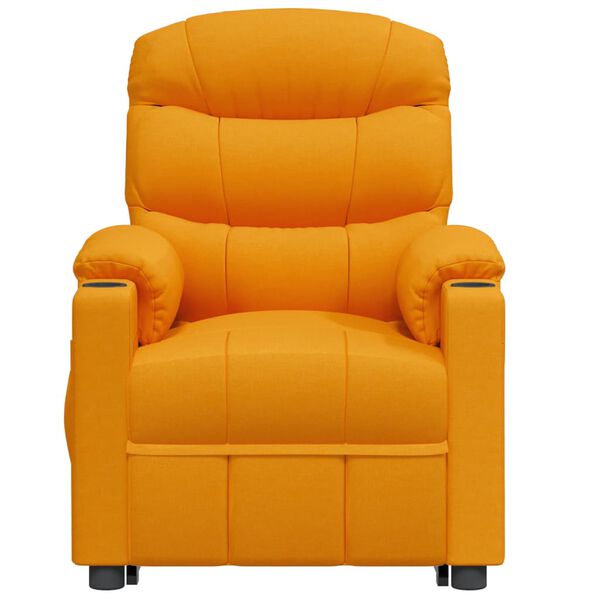 vidaXL Fauteuil de massage Jaune foncé Tissu