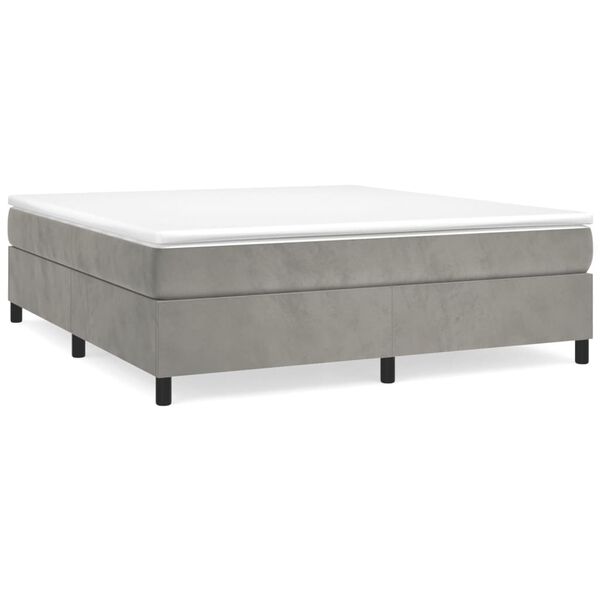 vidaXL Sommier &agrave; lattes de lit et matelas Gris clair 180x200cm Velours