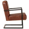 vidaXL Fauteuil marron cuir véritable