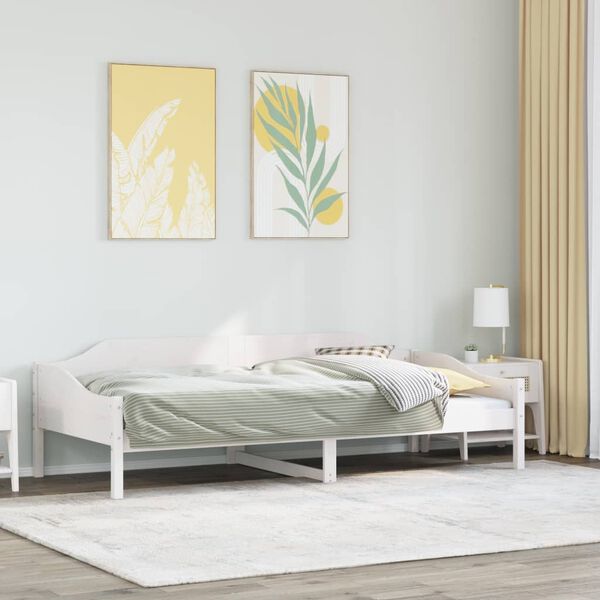 vidaXL Cadre de lit sans matelas blanc 80x200 cm bois massif de pin