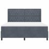 vidaXL Lit &agrave; ressorts avec matelas Gris fonc&eacute; 180 x 200 cm Velours