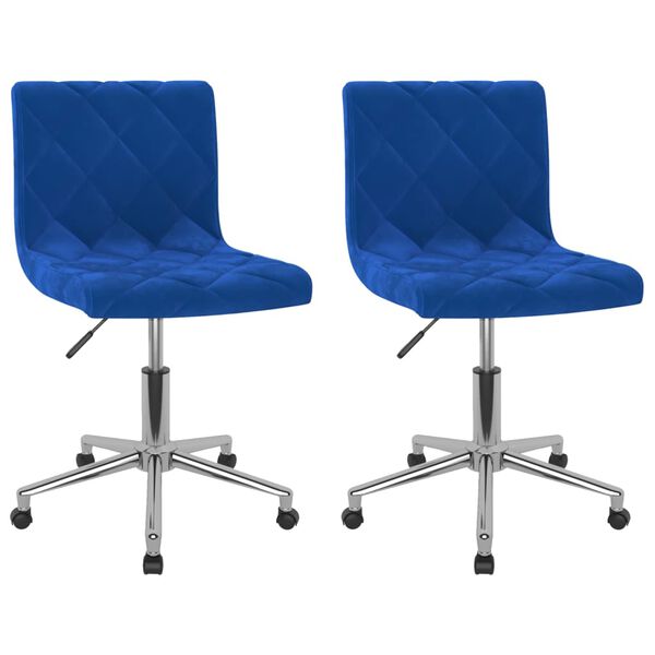 vidaXL Chaises pivotantes &agrave; manger lot de 2 Bleu Velours