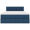 vidaXL Lit avec rangement et LED avec matelas Bleu 140 x 200 cm tissu