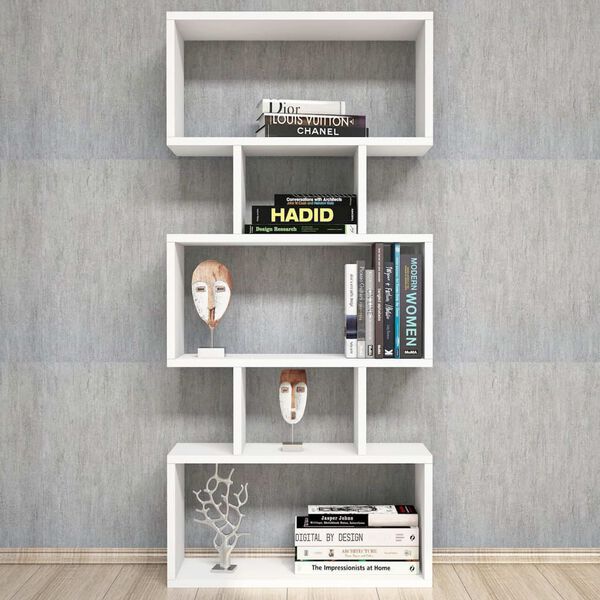 Homemania Biblioth&egrave;que Iona 60x22x130 cm Blanc