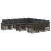vidaXL Ensemble de canap&eacute; de jardin 12 pc Gris et Gris fonc&eacute; polyrotin