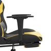 vidaXL Chaise de jeu avec repose-pied Noir et doré Similicuir