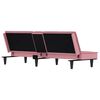 vidaXL Canap&eacute;-lit avec porte-gobelets rose velours