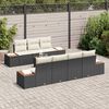 vidaXL Ensemble de canap&eacute; de jardin avec coussin 8 pcs Noir Poly rotin