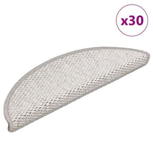 vidaXL Tapis d'escalier autocollants 30 pcs 56x17x3 cm argent&eacute;