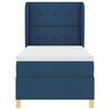 vidaXL Lit &agrave; ressorts avec matelas gris fonc&eacute; 90x190 cm Bleu tissu