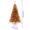 vidaXL Sapin de No&euml;l avec 150 LED avec support Dor&eacute; 120 cm PET