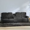 vidaXL Fauteuil inclinable porte-gobelets 4 places noir similicuir