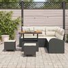 vidaXL Ensemble de canap&eacute; de jardin avec coussin 8 pcs Noir Poly rotin
