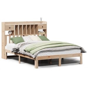 vidaXL Lit biblioth&egrave;que sans matelas 140x190 cm bois de pin massif