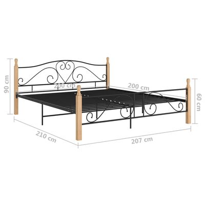 vidaXL Cadre de lit sans matelas noir métal 200x200 cm