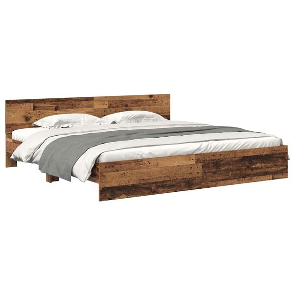vidaXL Cadre de lit Bois Ancien 180 x 200 cm Bois d'ing&eacute;nierie