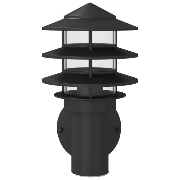 vidaXL Appliques murales d'ext&eacute;rieur 2 pcs noir acier inoxydable