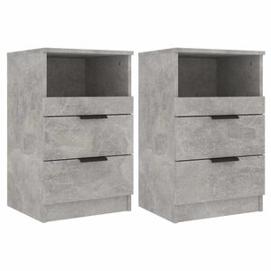 vidaXL Tables de chevet 2 pcs Gris b&eacute;ton Bois d'ing&eacute;nierie