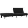 vidaXL Canap&eacute;-lit &agrave; 2 places avec tabouret Noir Tissu microfibre