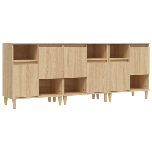 vidaXL Buffets 3 pcs ch&ecirc;ne sonoma 60x35x70 cm bois d'ing&eacute;nierie