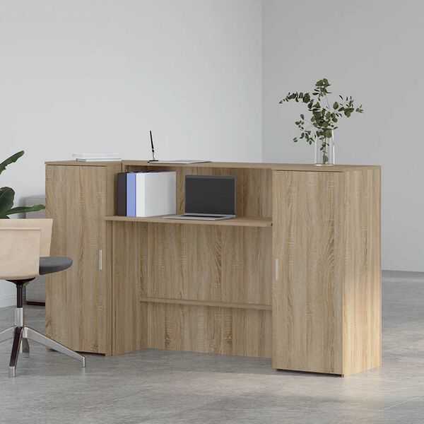 vidaXL Bureau r&eacute;ception ch&ecirc;ne sonoma 180x50x103,5 cm bois d'ing&eacute;nierie