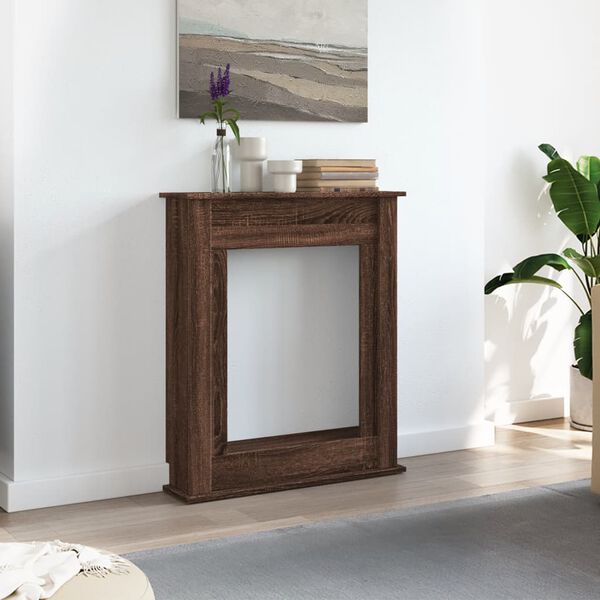 VidaXL Cadre de cheminée chêne marron 75x20x87,5 cm bois d'ingénierie