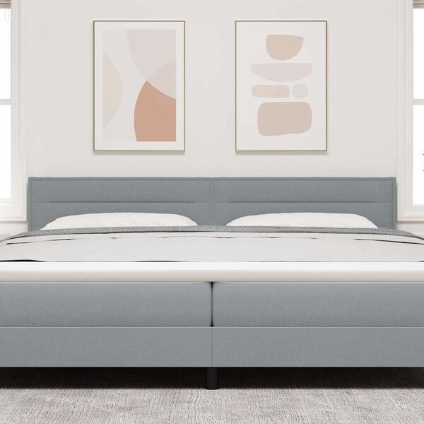 vidaXL T&ecirc;te de lit LED avec t&ecirc;te de lit Gris clair 200 cm Polyester