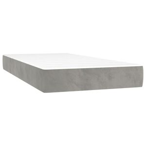 vidaXL Matelas de lit &agrave; ressorts ensach&eacute;s fermet&eacute; moyenne Gris clair 90x190x20 cm