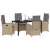 vidaXL Ensemble de salle &agrave; manger pour jardin 5 pcs Beige polyrotin