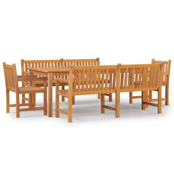 vidaXL Ensemble &agrave; manger de jardin 5pcs Bois de teck massif