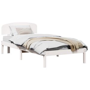vidaXL Cadre de lit avec t&ecirc;te de lit Blanc 75 x 190 cm Pin massif