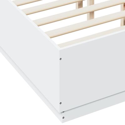 vidaXL Cadre de lit Blanc 120x190 cm bois d'ingénierie