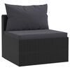 vidaXL Canap&eacute;s de jardin 3 pcs avec coussins R&eacute;sine tress&eacute;e Noir