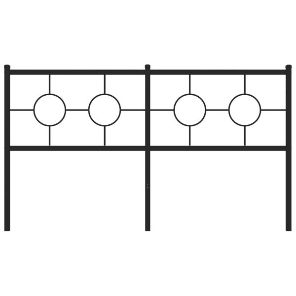 vidaXL T&ecirc;te de lit m&eacute;tal noir 150 cm