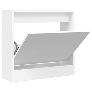 vidaXL Armoire &agrave; chaussures blanc 60x21x57 cm bois d'ing&eacute;nierie
