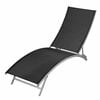 vidaXL Chaise longue Acier et textil&egrave;ne Noir