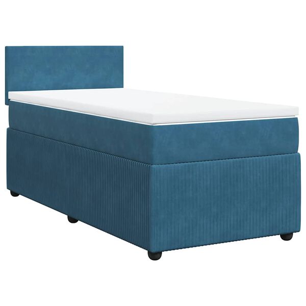 vidaXL Sommier &agrave; lattes de lit avec matelas bleu 100x200 cm